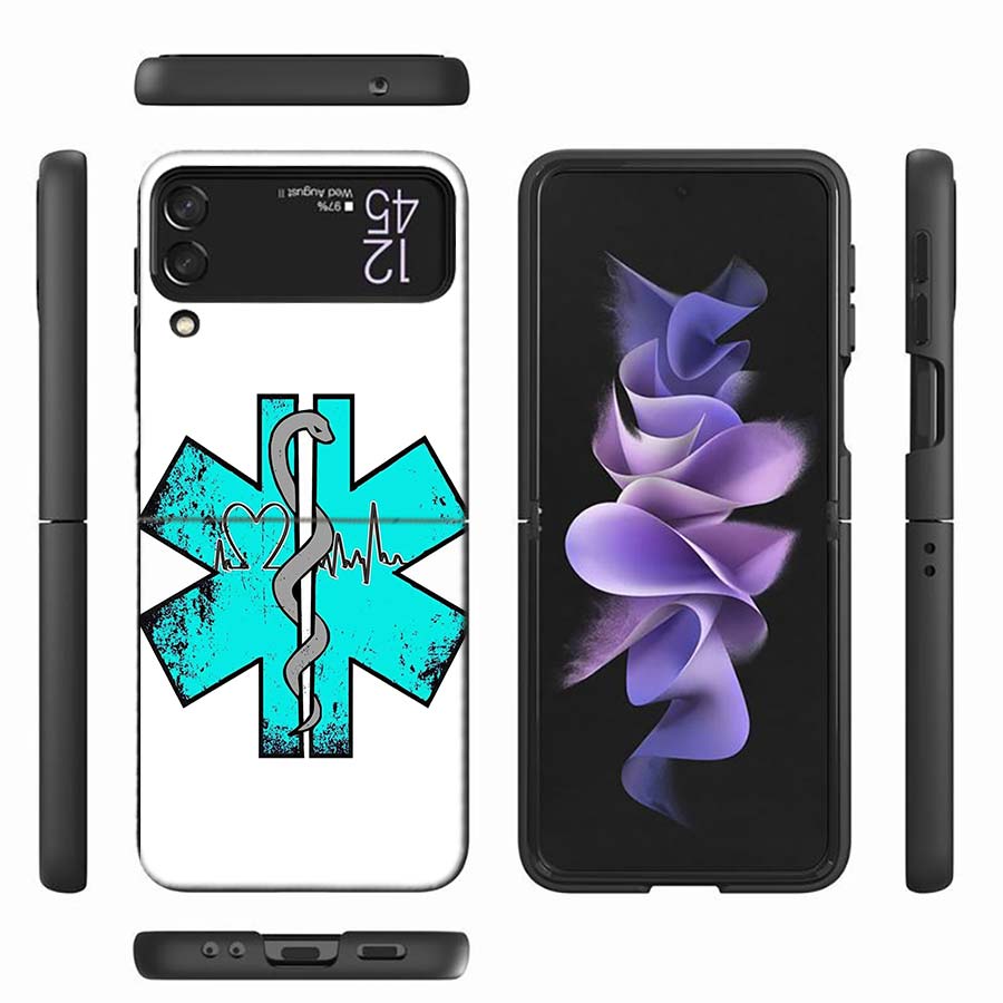 EMT EMS Medical Rescue Phone Case For Samsung Z Flip 6 7 5G Z Flip 5 Galaxy Z Flip 3 4 5G ZFlip Shockproof Hard Cover TPU PC Coq