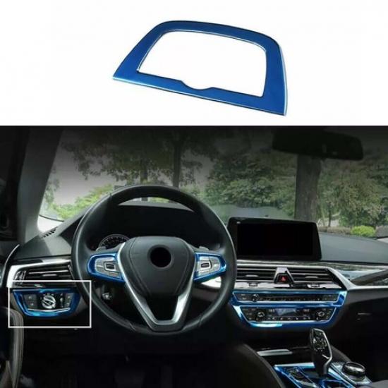 For BMW 5 Series G30 Blue Titanium Car Headlight Switch Control Cover Trim 18-22