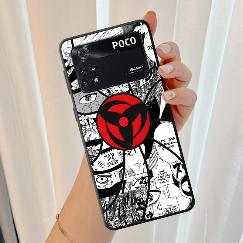 

Black Soft Phone Cover Case for Xiaomi Poco F1 M3 M4 M7 Pro F3 C75 C71 M5 C40 C50 X3 X4 X5 X7 Pro C61 Manga Uchiha Itachi Logo Poco X4 Pro 5G