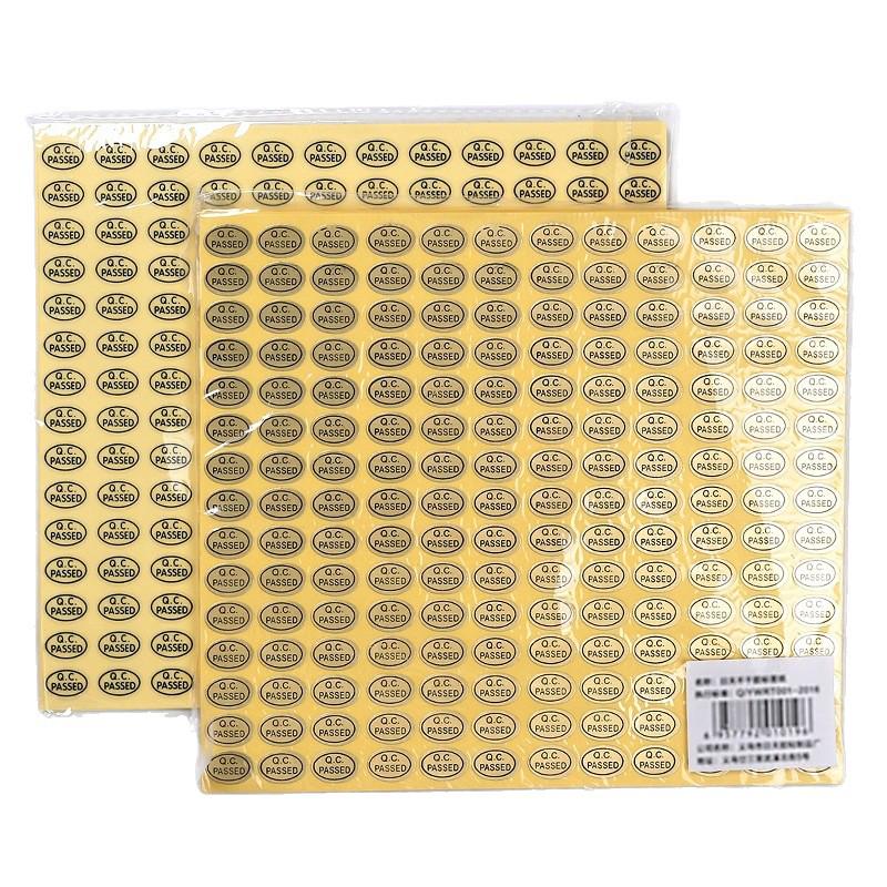 Gold Transparent QC Passed Stickers - Self-Adhesive Product Inspection Labels