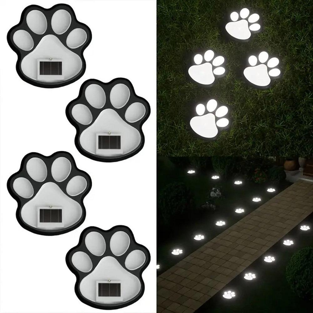 

4Pcs Intelligent Light Control Outdoor Solar Light Path Lawn Lamp For Garden Patio Lawn White Light