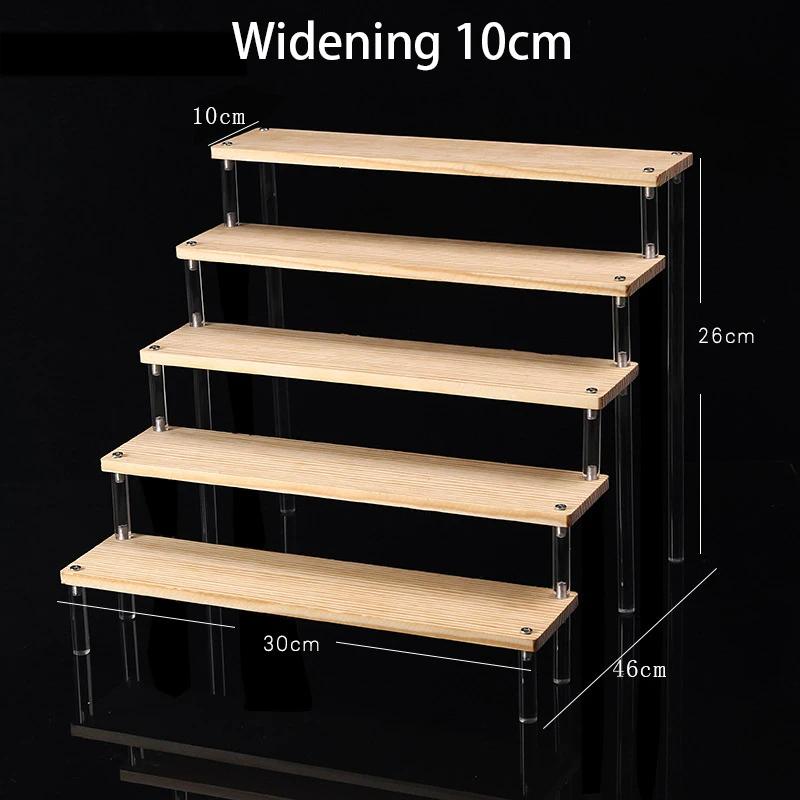 Acrylic Wooden Display Riser Stand for Funko POP Figures,Earring Ring Holder Cupcake Stand,Perfume Stand Organizer Display