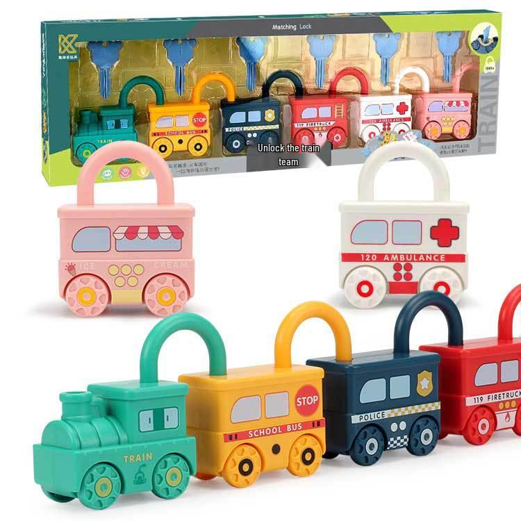 Early Learning Educational Toy: Baby Key & Lock Car Train Set
