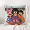 B-Bobs B-Burgers Cushion Cover Summer Coolness Linen Fabric Double-Sided Printing Pillow Case Sofa Home Decor Gift