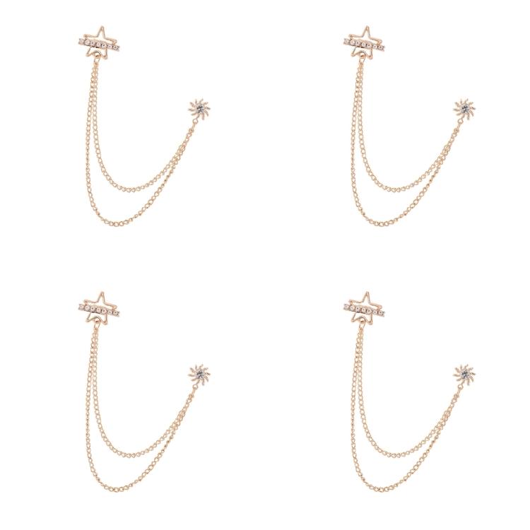 4Pcs Secure Fastening Lapel Accessories Gold/Silver Wedding Brooch For Business Travelers Corporate Gatherings