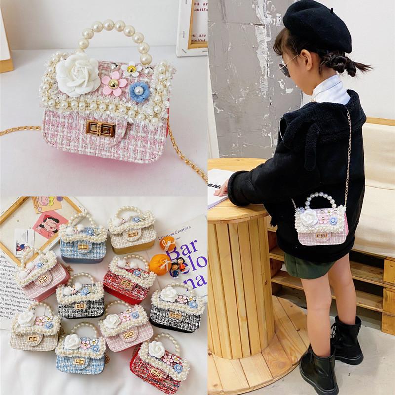 Handbag Shoulder Pearl Bag With Lightweight Pu Material Chain Bag For Kids