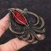 Red Fire Labradorite Pendant Copper Wire Wrapped Gemstone Jewelry Wire Wrapped Pendant Handmade Jewelry Gift For Her Copper Octopus Pendant