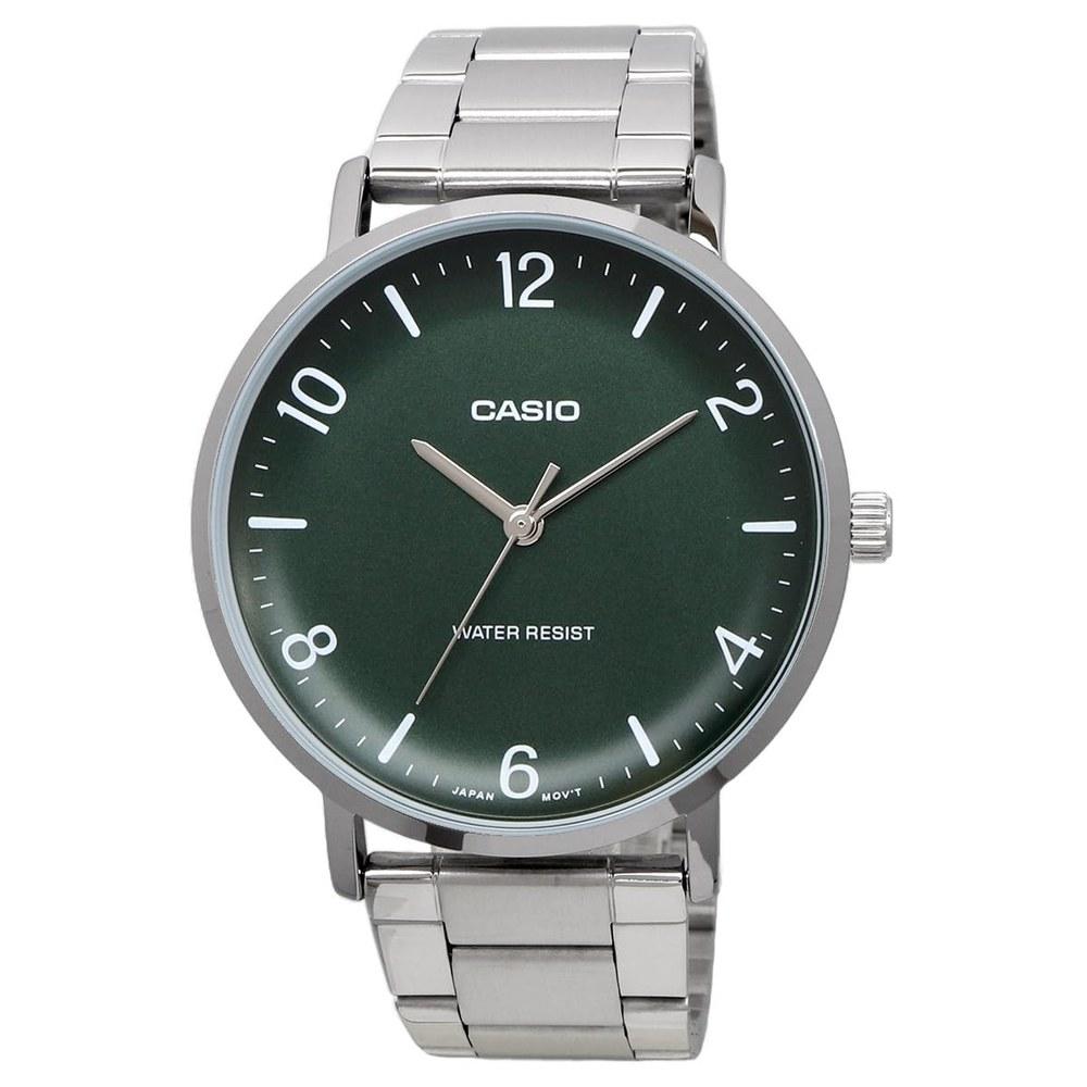 Casio Quartz Men's Watch MTP-VT03D-3B Deep Green Metal Band