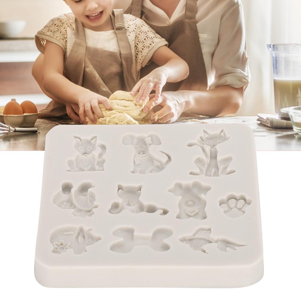 2PCs Silicone Mold   Hand Made Tool Cartoon Animals shape High Temperature Resistance(Gray )