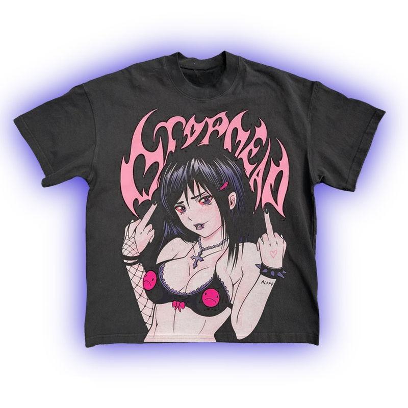 

Harajuku Y2k Girl Graphic Print Autumn Pure Cotton Unisex T-shirt Short Sleeve Street Fashion Trend Clothing Winter Innerwear S