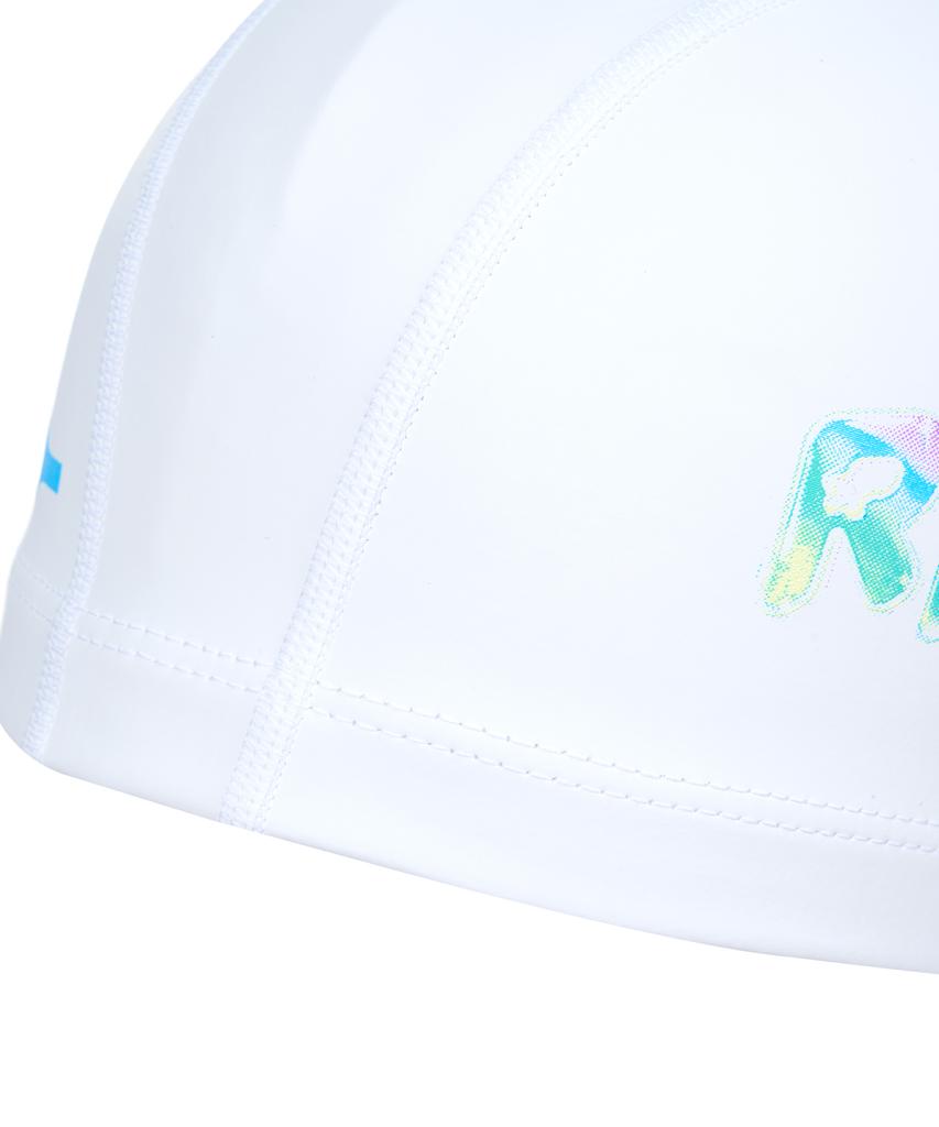 Lenomasuyeongbog Supplies Kids' Pastel Graphic Pu Swim Cap White Ro-Rc2F753-Wh