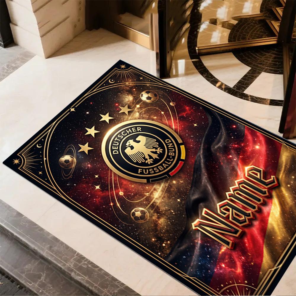 German Football Crest Artwork Floor Mat Perfect for Outdoor Dining Room Hallway Living Rooms Antislip Carpet Anime Office Decor