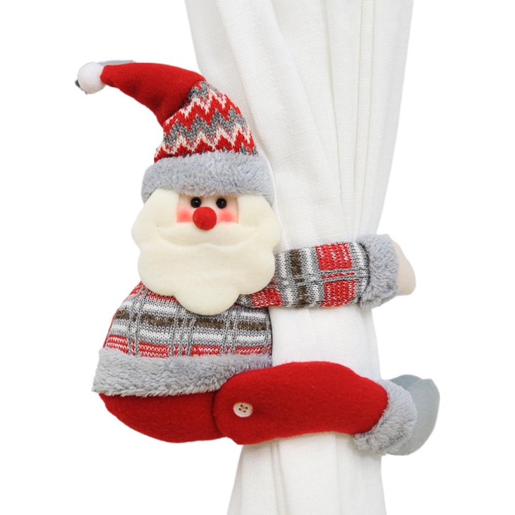 1pc New Year Christmas Cartoon Curtain Clips Holiday Decor Doll Hooks for Window Display Curtain Decorative Accessories