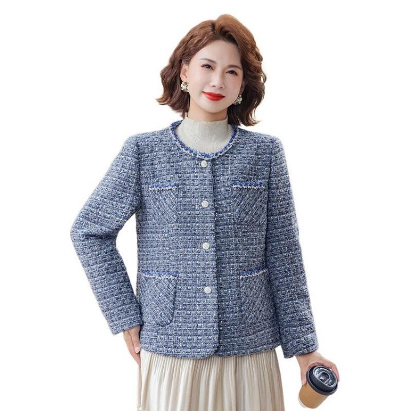 

Сезонное пальто с круглым вырезом, длинным рукавом, осенняя одежда, трендовая женская одежда, женщины 5XL [Recommended 150-80 kg] королевский синий