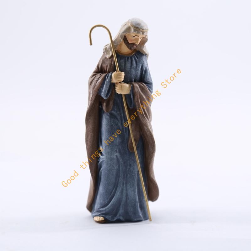 55KF Religious Nativity Scene Resins Statues Set For Holiday Tabletop Arrangement China Mainland