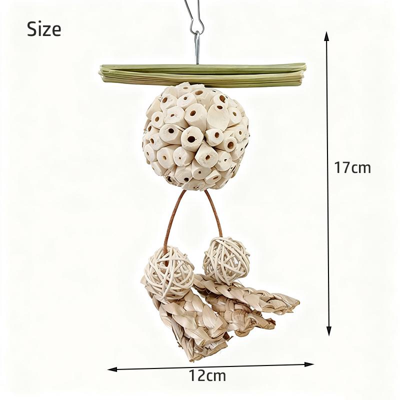 

Funny Parrot Tongcao Ball Bird Chewing Toy Bird Supplies Parrot Relief Decompression Puzzle Toy Rattan Ball Molar Bite Toys New