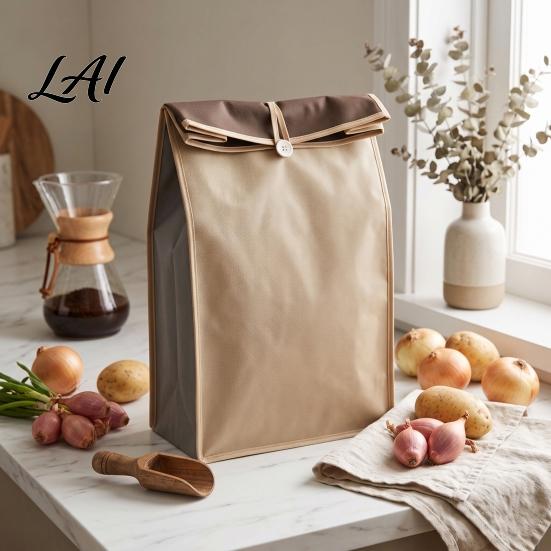 Kitchen Shelf Potato Bag, Self Sealing Storage Accessories Breathable Non-woven Roll Top Closures Durable
