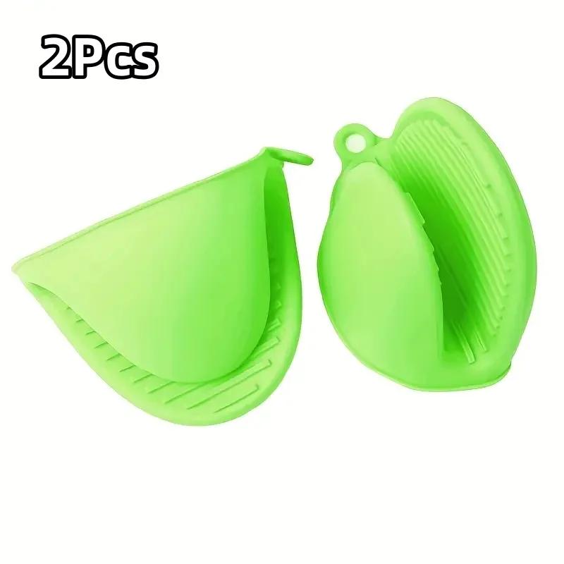 2Pcs Silicone Pot Holder Gloves Non-Slip Grip Kitchen Utensils Anti Scalding and Heat Insulation Gloves Essential Kitchen Tools