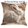 Cartoon Easter Pillow Cover 2D Flat Easter Theme Bunny Cushion Cover Skin Friendly Wear-resistant Throw Pillow Cover Study Room