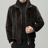 Gold Nerz Samtmantel Verbundfell Einteilige Jacke Herren Mittleren Alters Papa Kleidung Winter Imitation Nerz Nerz Samtmantel