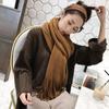 Imitation Cashmere Winter Warm Scarves Solid Color Fringed Knitted Scarf Tassel Shawl  Female