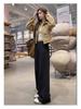 Women's Khaki Wide-Leg Trousers - Spring/Autumn 2026 High-End Slim Straight-Leg Suit Pants