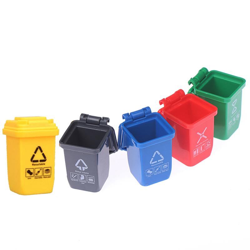 5 stk/sett 1:12 Dukkehus Miniatyr Søppelbøtte Modell Tilbehør Møbler Leker