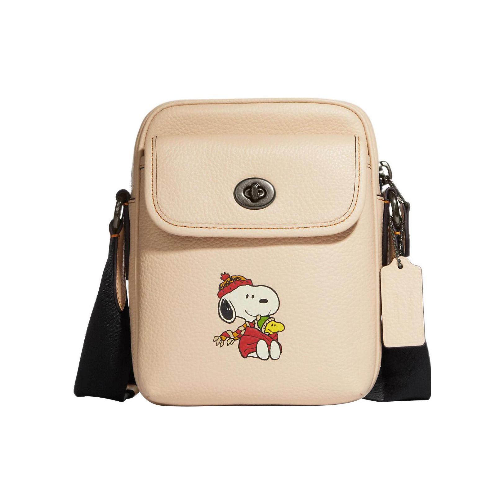 

Новая сумка через плечо COACH Peanuts Snoopy Collaboration Heritage из шагреневой кожи, сумка кроссбоди мини женская цвета слоновой кости CE613-QBT04 14.7*6.4*19.1CM