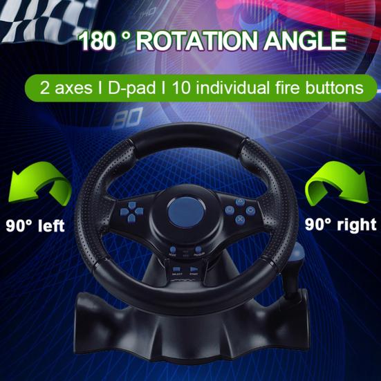 Controller Wheel with And Shift Functions Manual Brake 180 Degree Rotation Fully Compliant