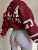 Women Casual Print Pullover Sweatshirt Stylish Loose Thick Long Sleeve Top