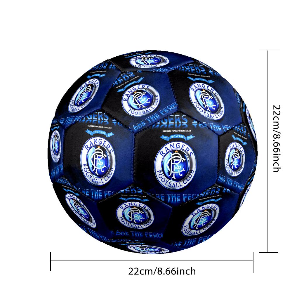 1pz Rangers FC Pattern Taglia 5 Pallone da Calcio, Pallone da Calcio Resistente per Allenamento Quotidiano, Partite, Sport all'Aperto, Regalo Ideale per la Famiglia