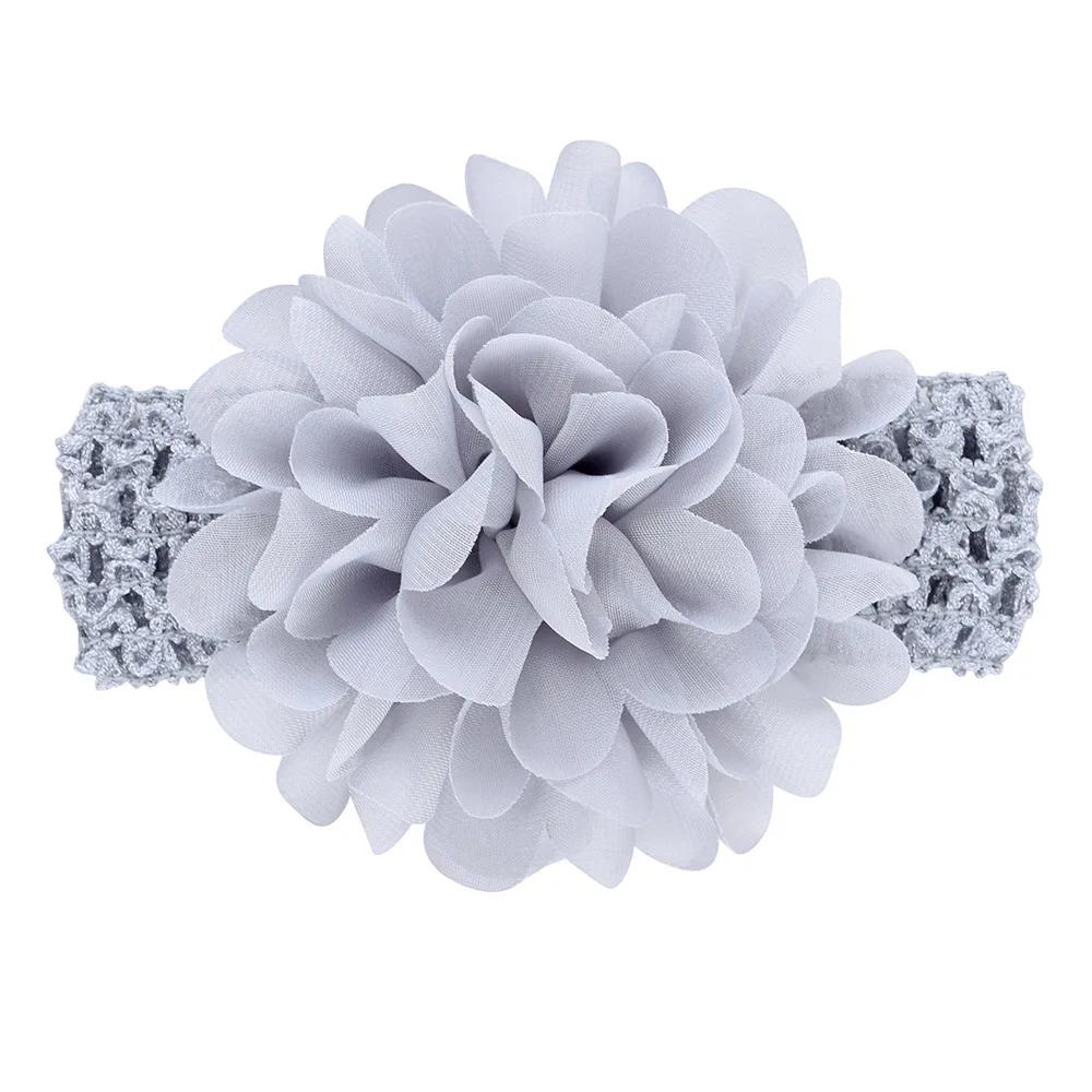1Pieces Baby Girls Headbands Chiffon Big Flower Soft Strecth Hair Band Hair Accessories for Baby Girls Newborns Infants Toddlers