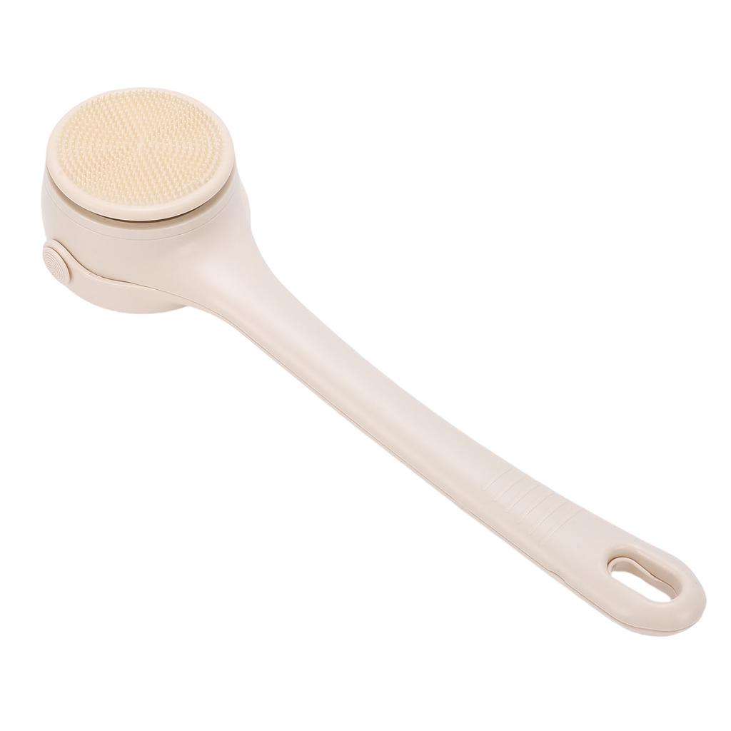 4 In 1 Electric Body Brush 2 Speeds Rechargeable Automatic Dual Handle Back Scrubber for Exfoliating Shower Beige