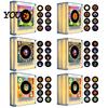 Scatola Musicale Magnetica Personalizzata Giradischi in Vinile Magnete per Frigorifero, con 9 Dischi Programmabili, Memoria da 128MB, Senza Musica, Set Magneti Luce Notturna LED, NFC per