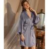 Hollow Ice Silk French Sexy Suspender Nightdress Lace Chest Pad Pajamas Temptation Loungewear Set Backless Summer