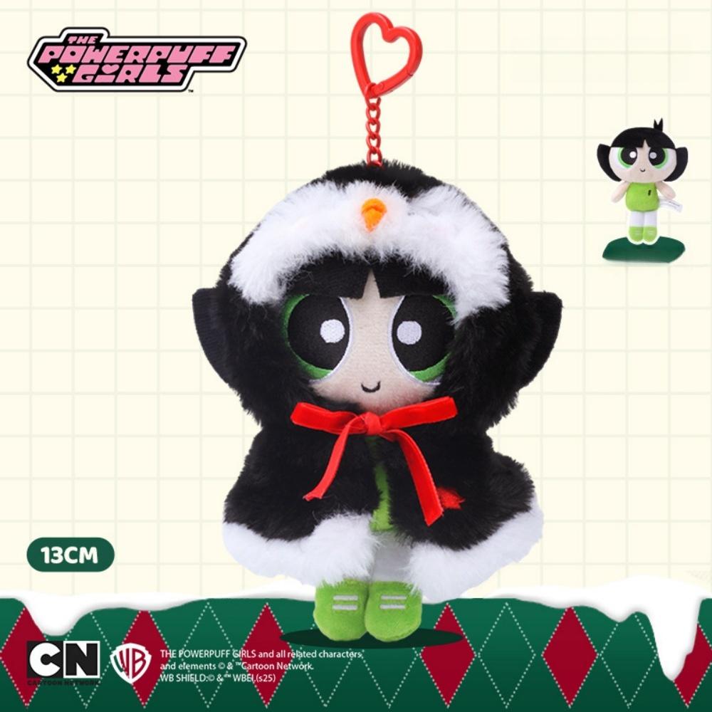 Genuine The Powerpuff Girls Blossom Plush Keychain Toy Bubbles Buttercup Stuffed Christmas Gift for Girls Doll Bag Charm