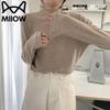 MIIOW Женская трикотажная базовая водолазка с длинным рукавом