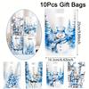 Christmas Party Favor Bag Cartoon Print Candy Tote Holiday Gift Exchange Bag Reusable Christmas Celebration Souvenir for Kids