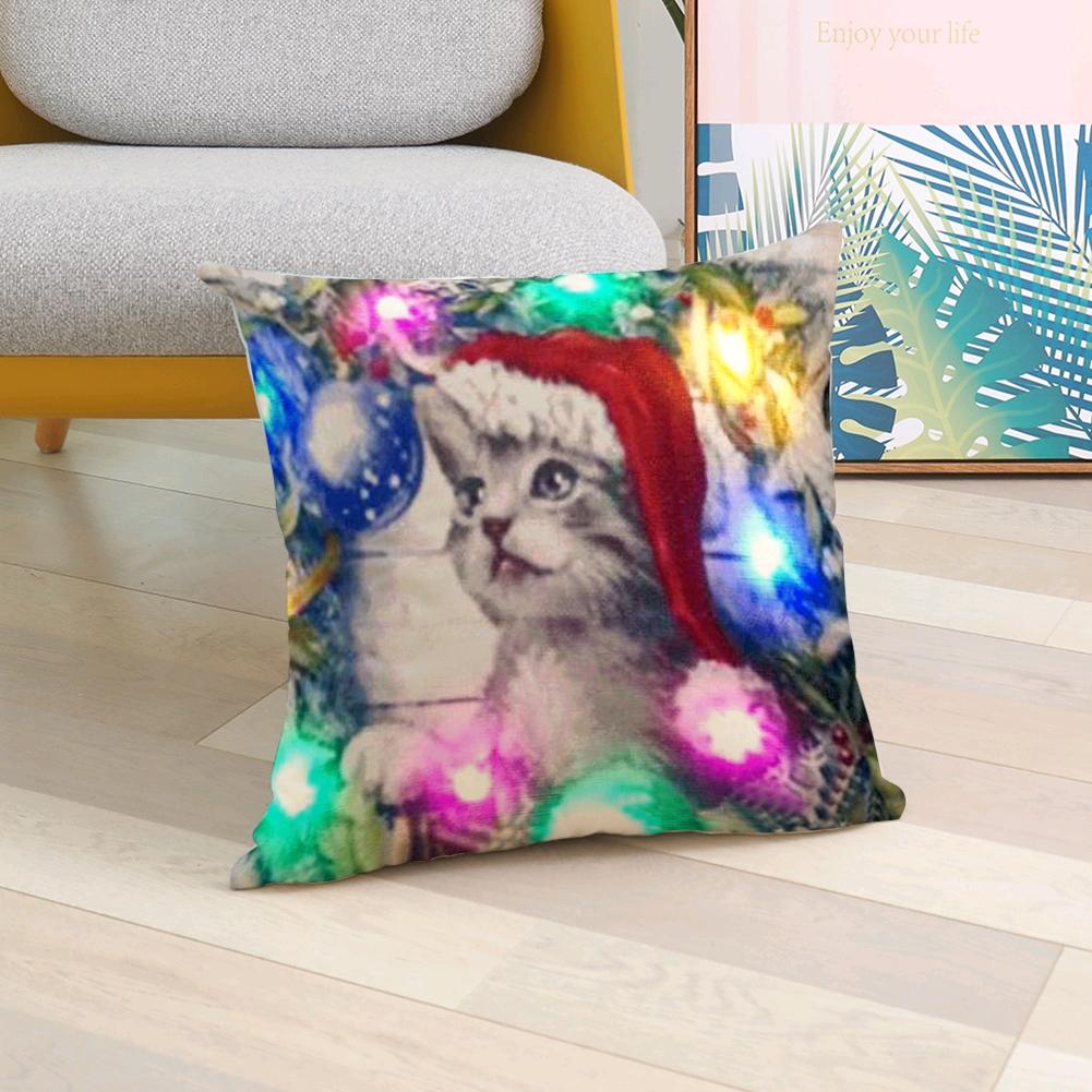 100Christmas LED lights Linen Pillow Case Cushion Cover Home Decor Bed Sofa Case 100Christmas LED lights Linen Pillow Case Cushion Cover Home Decor Bed Sofa Case