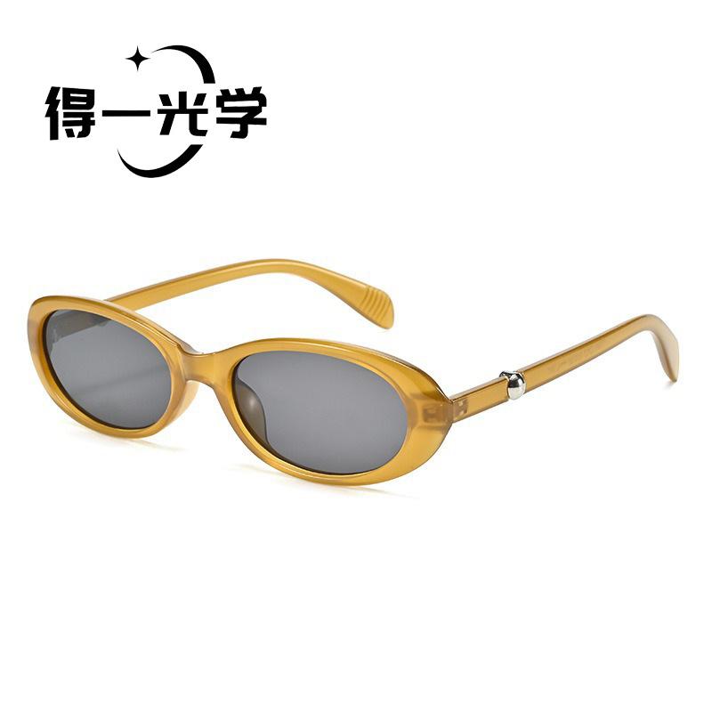 New retro premium sense oval personalized hinge new sunglasses sunglasses women's premium sense UV protection