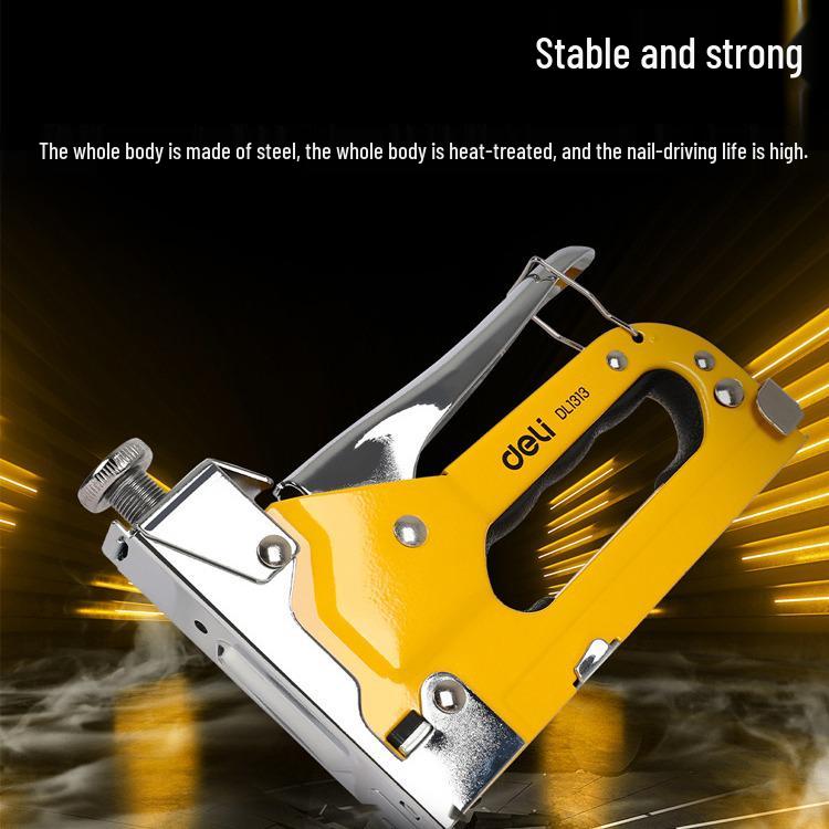 Deli Manual Staple & Brad Nailer for Woodworking and Household Use