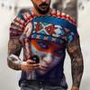 Summer Fashionable Personalized 3D T-shirt Soft Comfortable Vintage Loose Creative Men's Round Neck Short Sleeved T-shirt