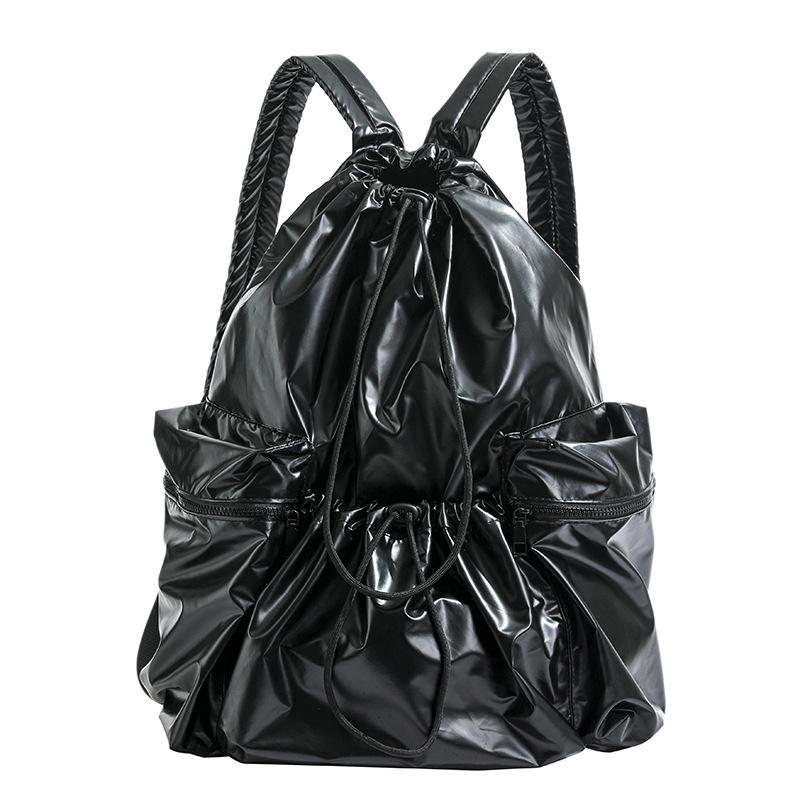 

Рюкзак на шнурке, повседневная студенческая школьная сумка насыщенный черный