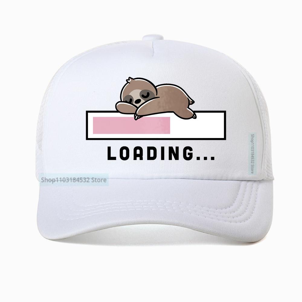 Loading Sloth Print Women mesh baseball cap fashion casual style unisex hat fashion breathable adjustable  snapback hats Adjustable