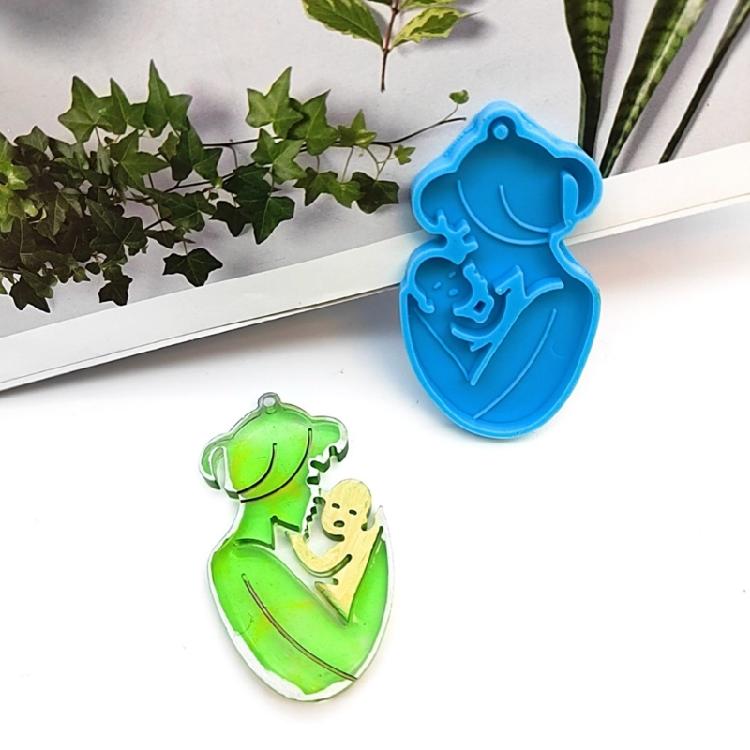 Eltern-Kind Silikonform für Schlüsselanhänger Schmuckherstellung, DIY Anhänger Charms Form