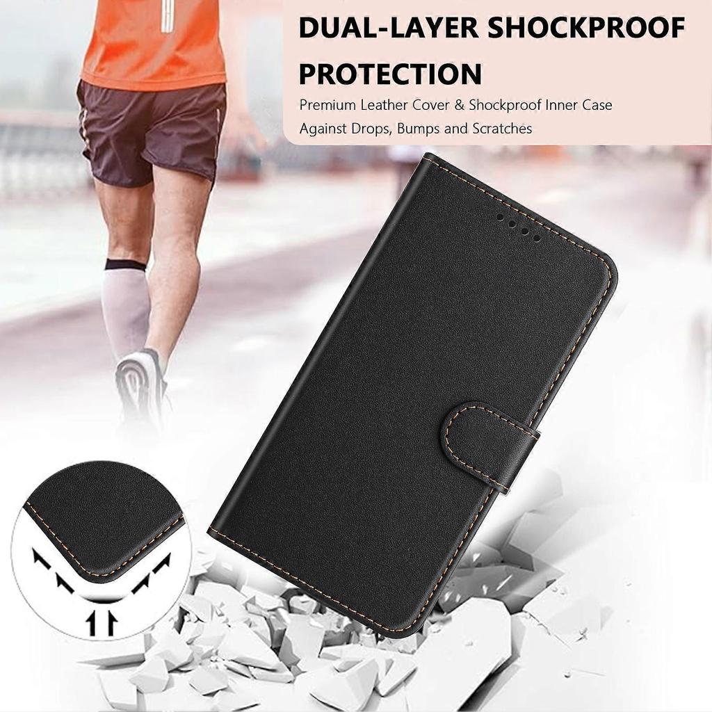Compatible For Motorola Moto G37 Power 5G Leather Case Wallet Stand Solid Color Anti Drop Phone Cover