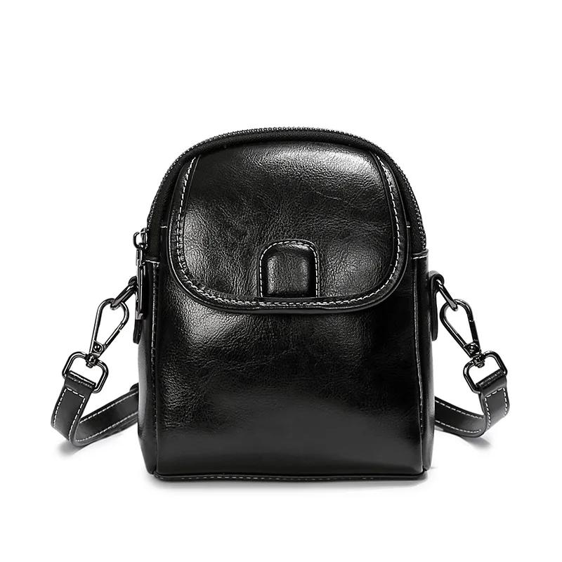 Women's Premium Waxed Leather Crossbody Bag - Lightweight Versatile Phe Pouch Shoulder Purse for Daily Use, Shopping & Travel