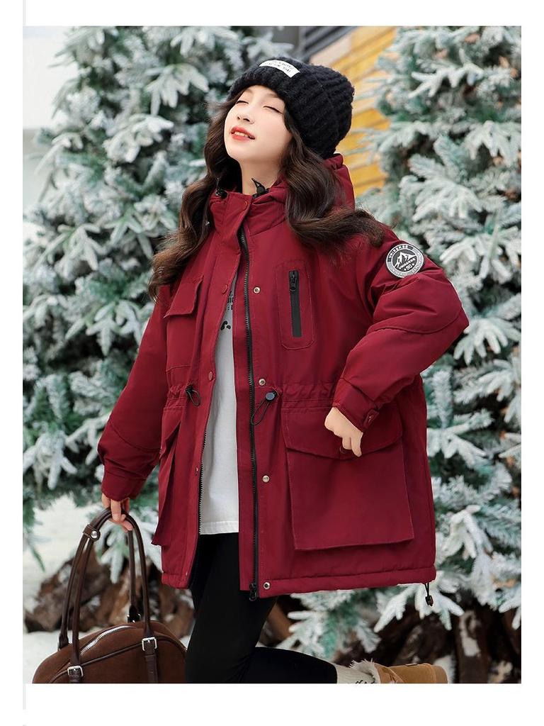 Girls' Fleece-Lined Cotton Parka - 2025 New Style