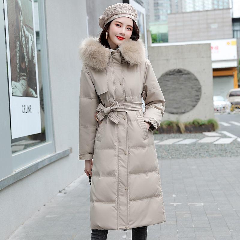 Winter Korean Women's Long Sections of Cotton Clothing Large Size Slim Knee-high Thickened Ladies Cotton Jacket