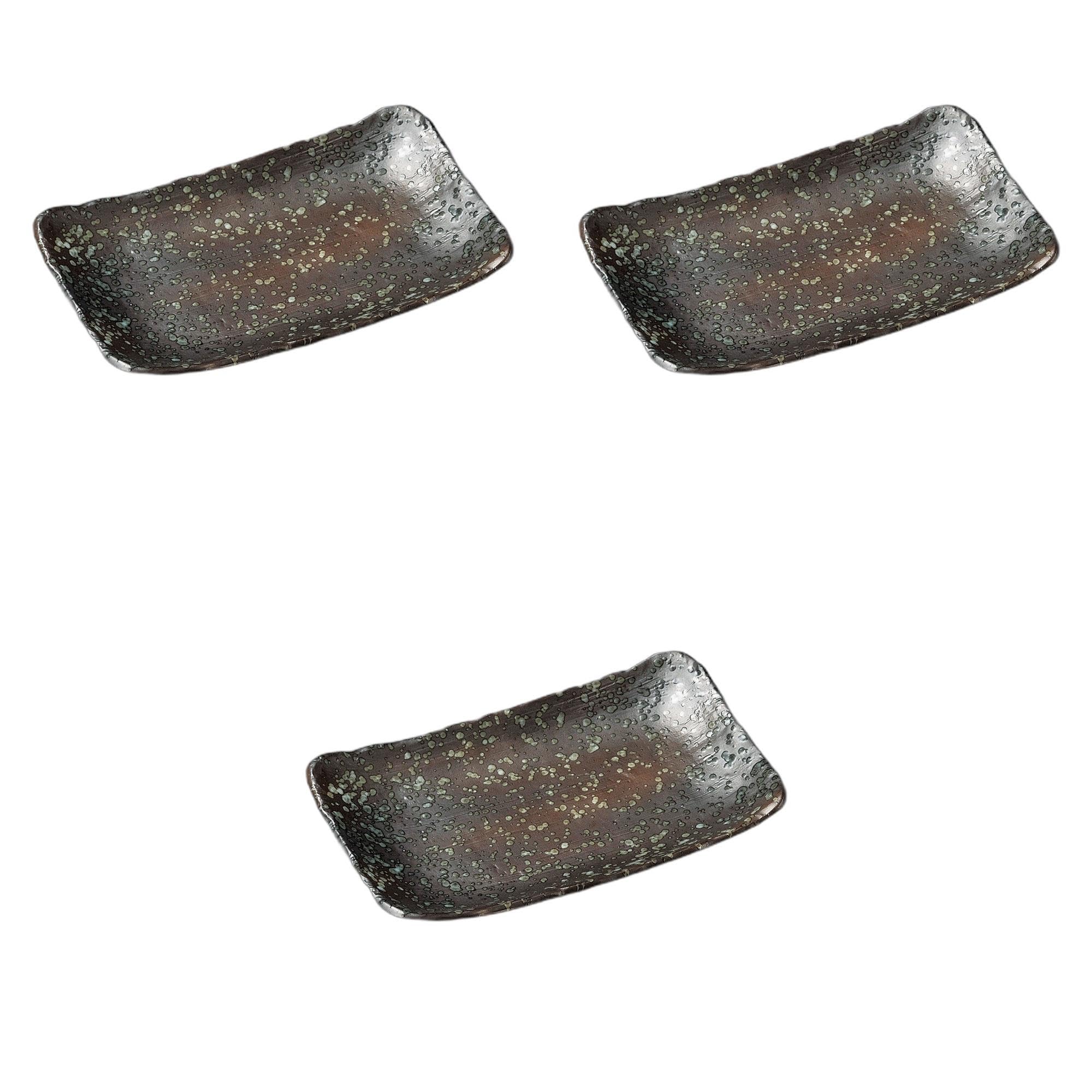 

Set of 3 Black Wisteria Yakitori Plates x 14 x Reinforced Ceramic Yakitori Plates by Setomonohonpo 8.0 [23.2 2.9 cm]